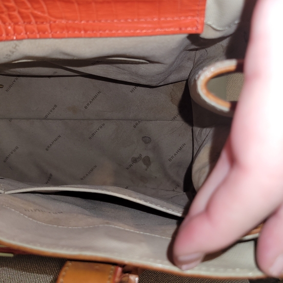 ****PRICE REDUCTION****Brahmin Orange & Cream Purse - Picture 2 of 9